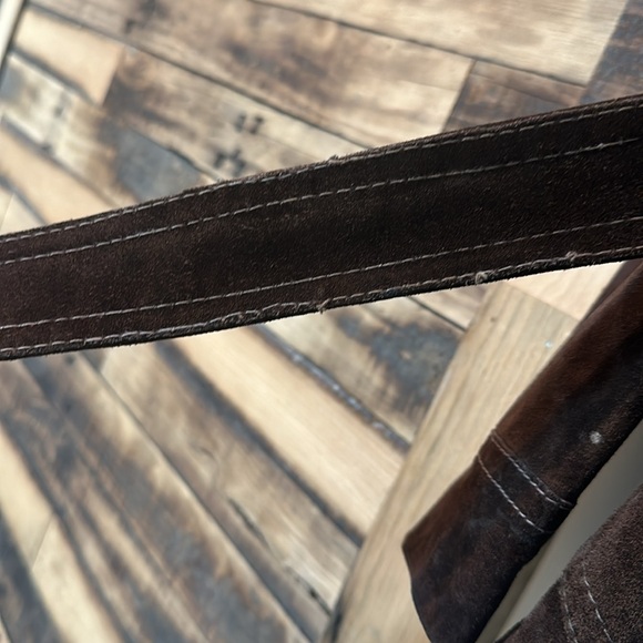 Vintage brown leather suede jacket size 7/8 - Picture 8 of 13